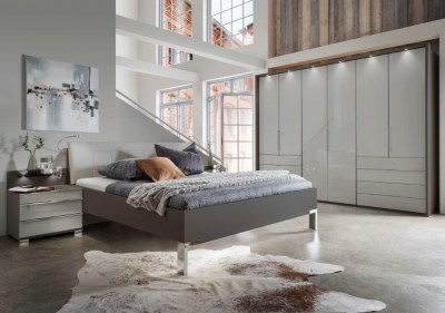 LOFT_bearMW_Havanna-D., Fr.Gl.Kieselgrau_FKTS300cm mit. 4SK,aussen H236cm m.PPT+Bel_Bett 180x200cm_Naka 2,5SK4
